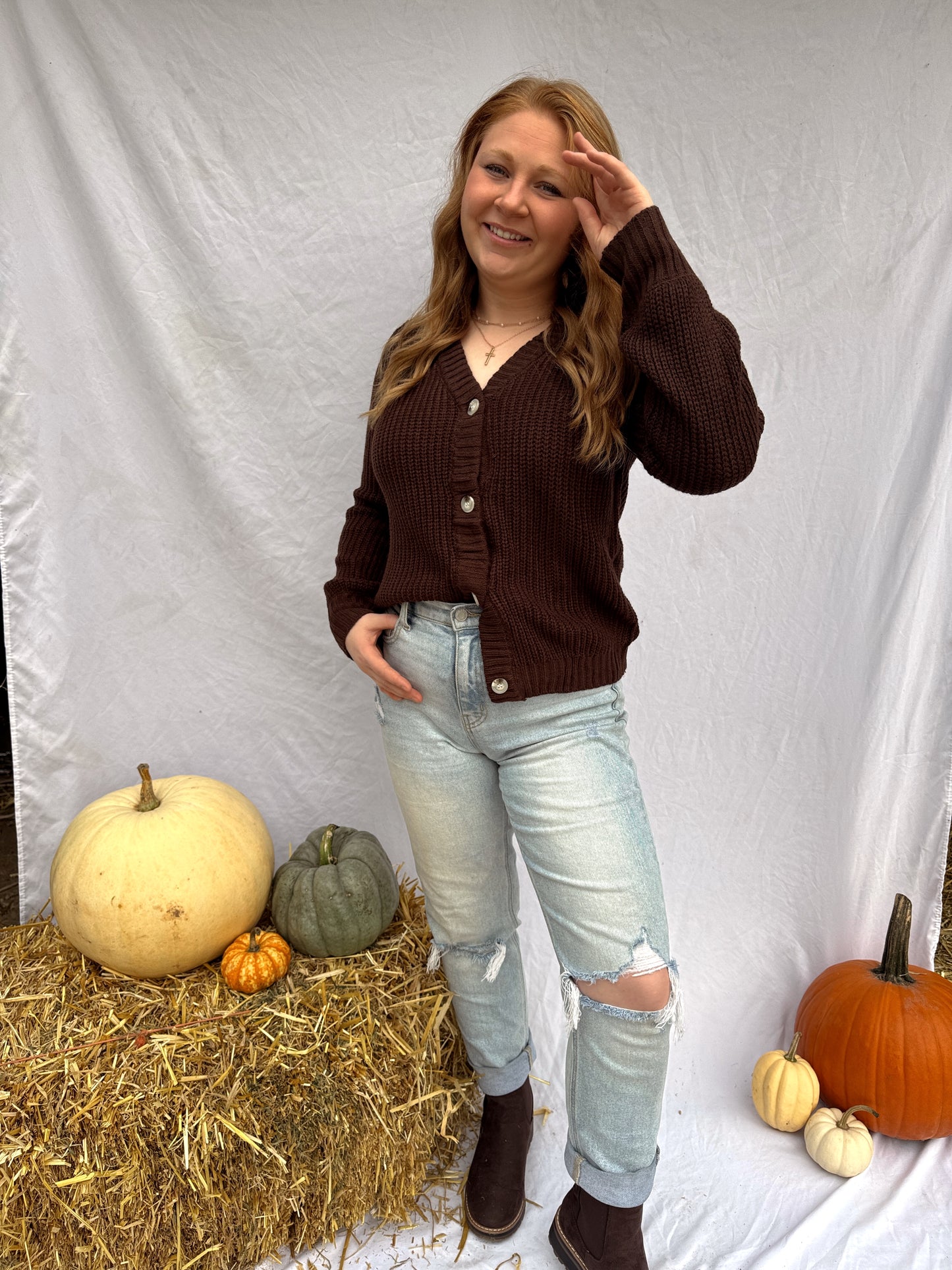 Cozy Season Brown Cardigan