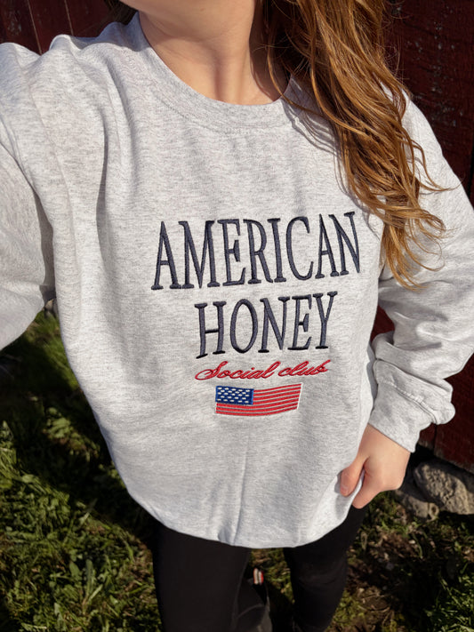 American Honey Embroidered Crewneck