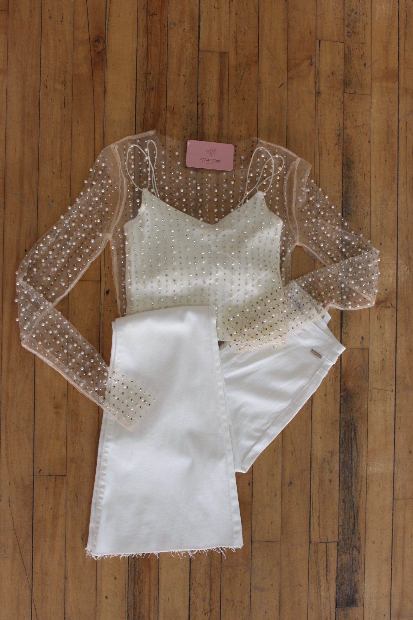 Pearl Mesh Top