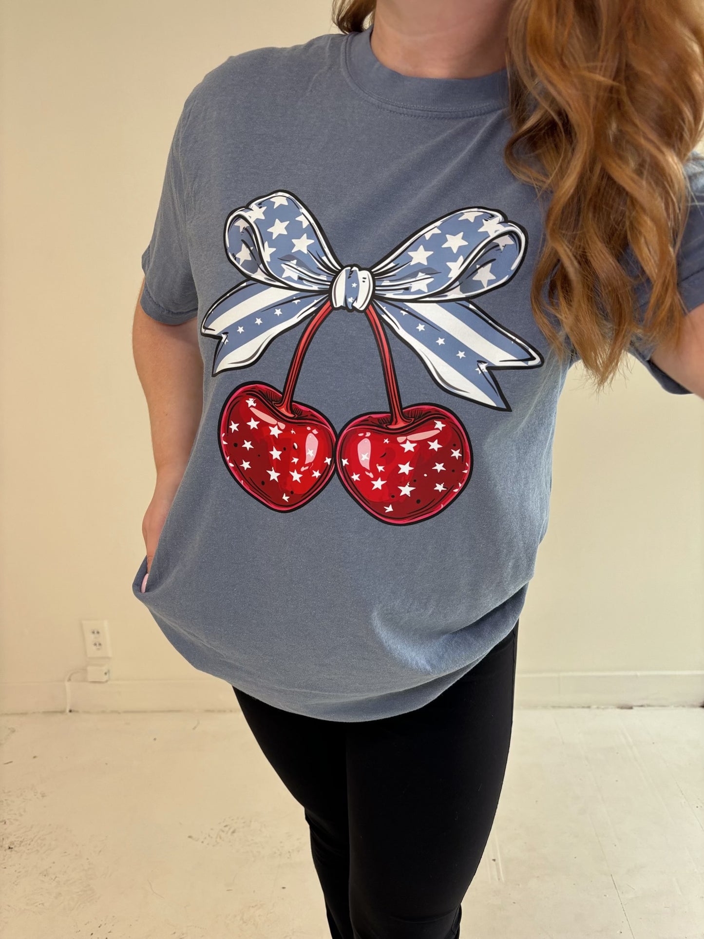 Patriotic Cherry Graphic Tee