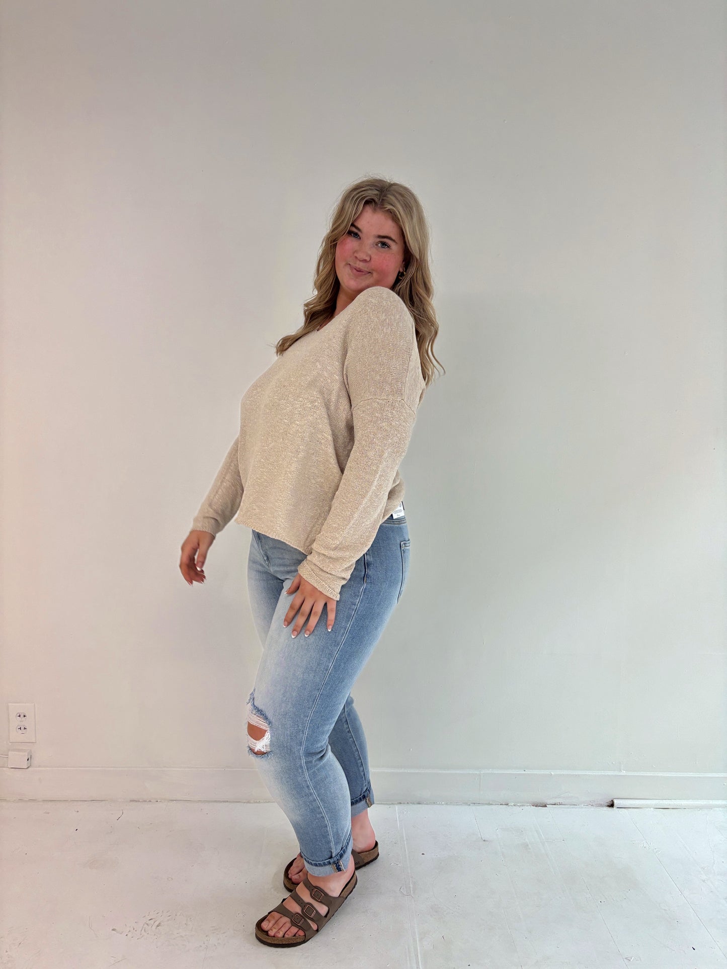 Heathered V-Neck Sweater