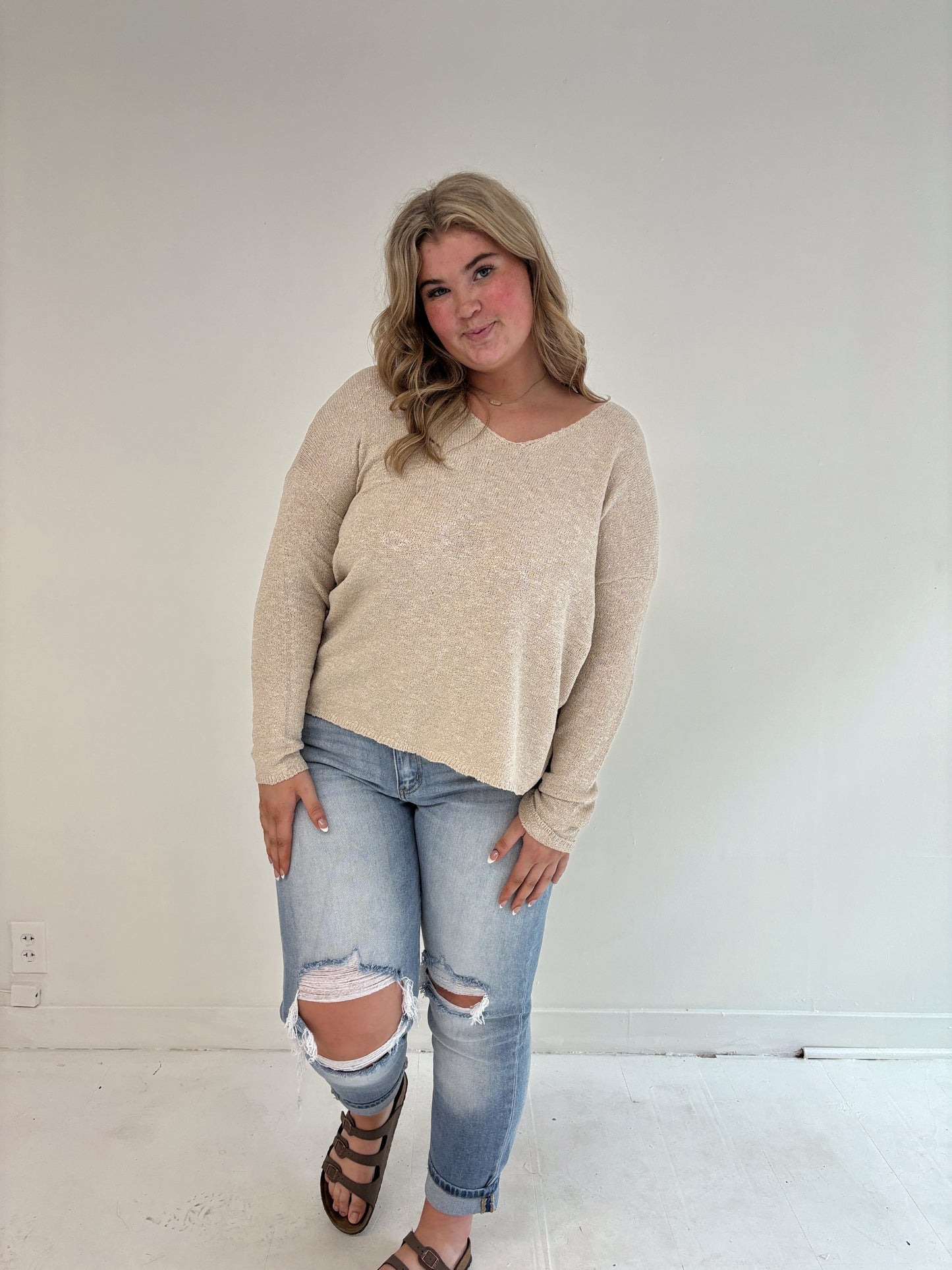 Heathered V-Neck Sweater