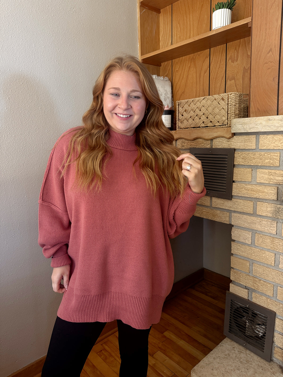 Payton Oversized Sweater - Winter Rose