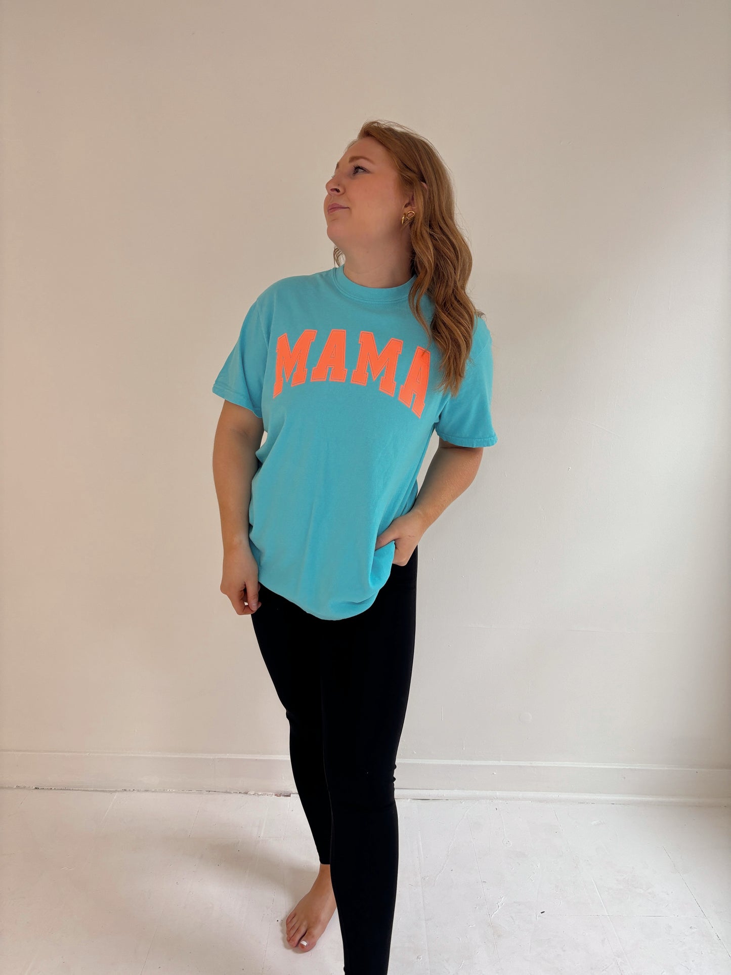 MAMA Puff Print Graphic Tee (Lagoon Blue)