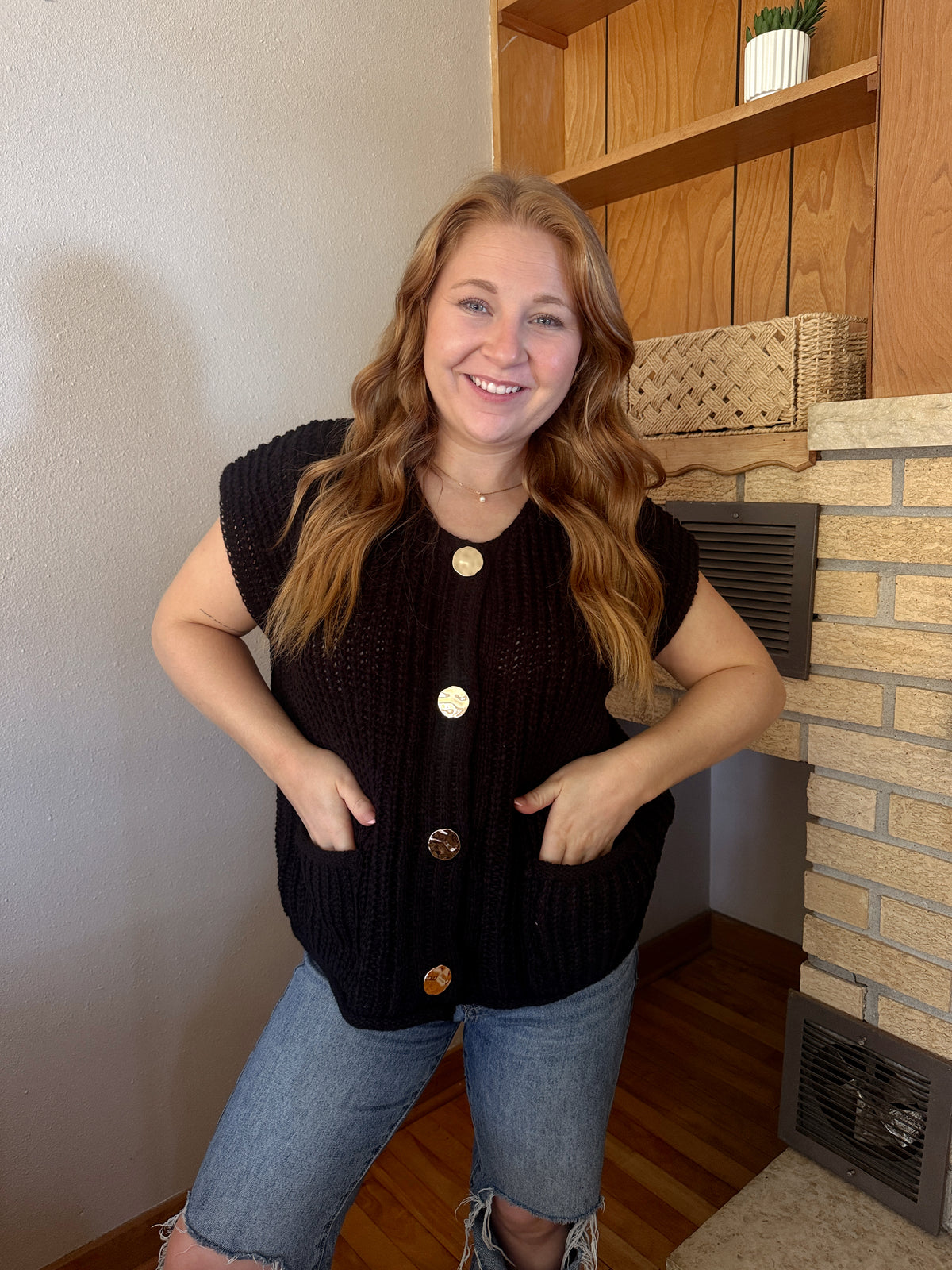 Button Up Sweater Vest