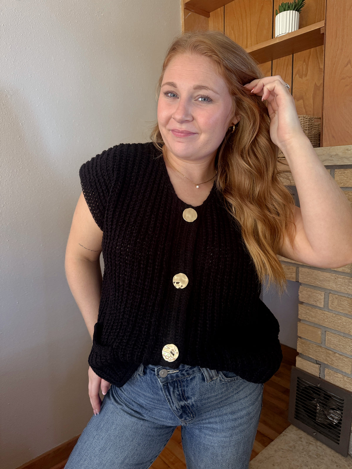 Button Up Sweater Vest