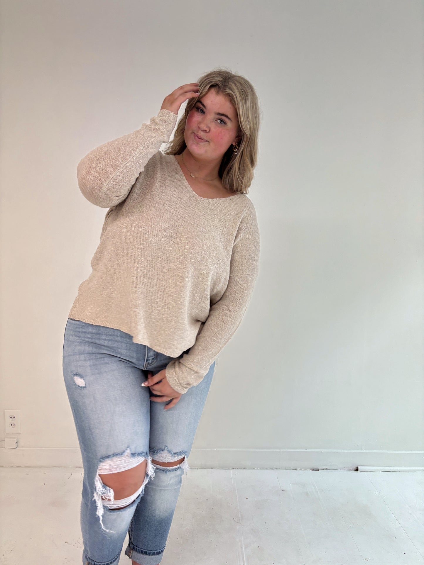 Heathered V-Neck Sweater