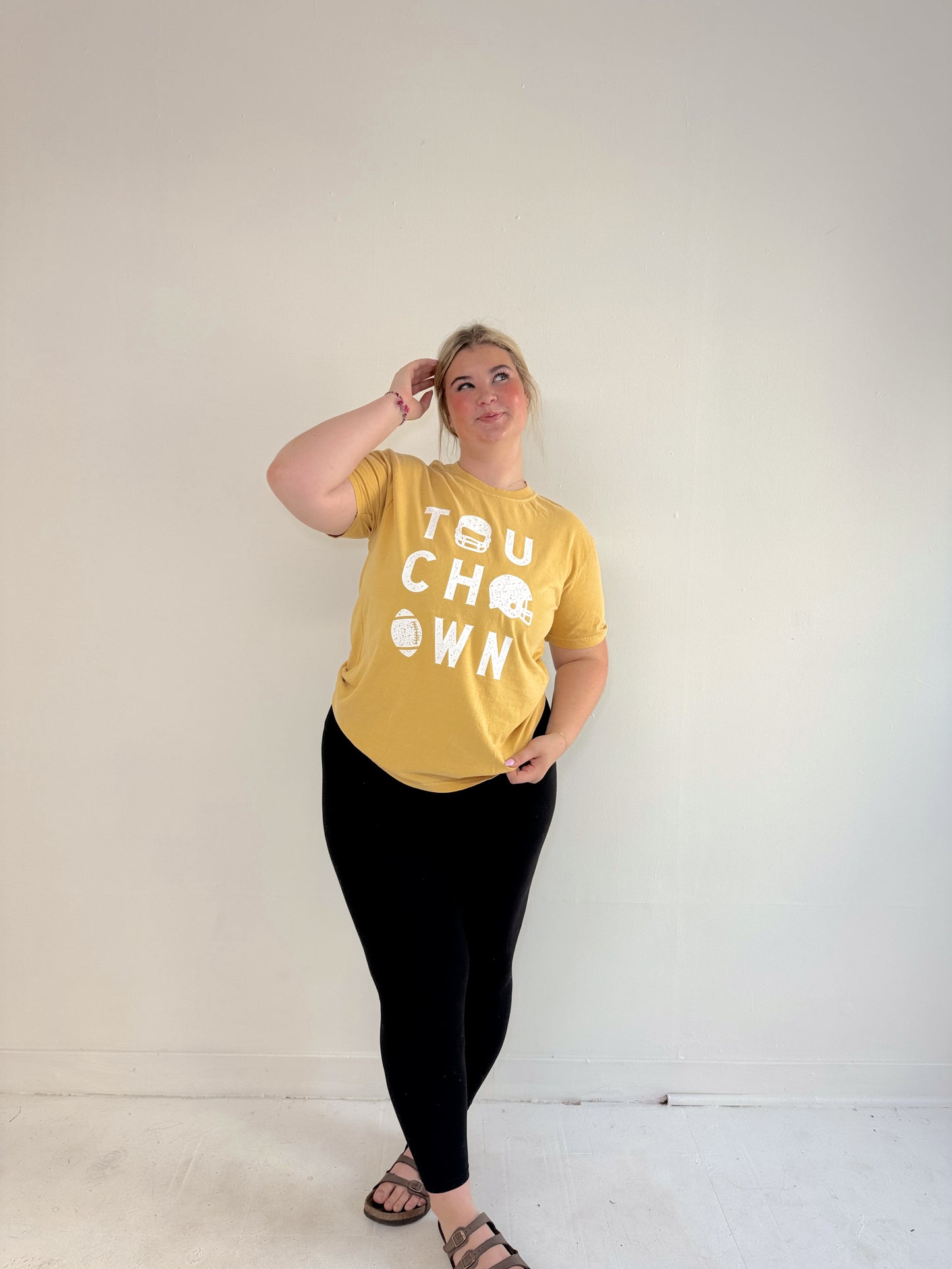 Touchdown Graphic Tee-Mustard