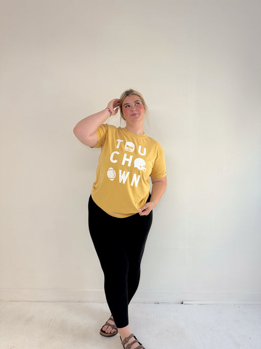 Touchdown Graphic Tee-Mustard