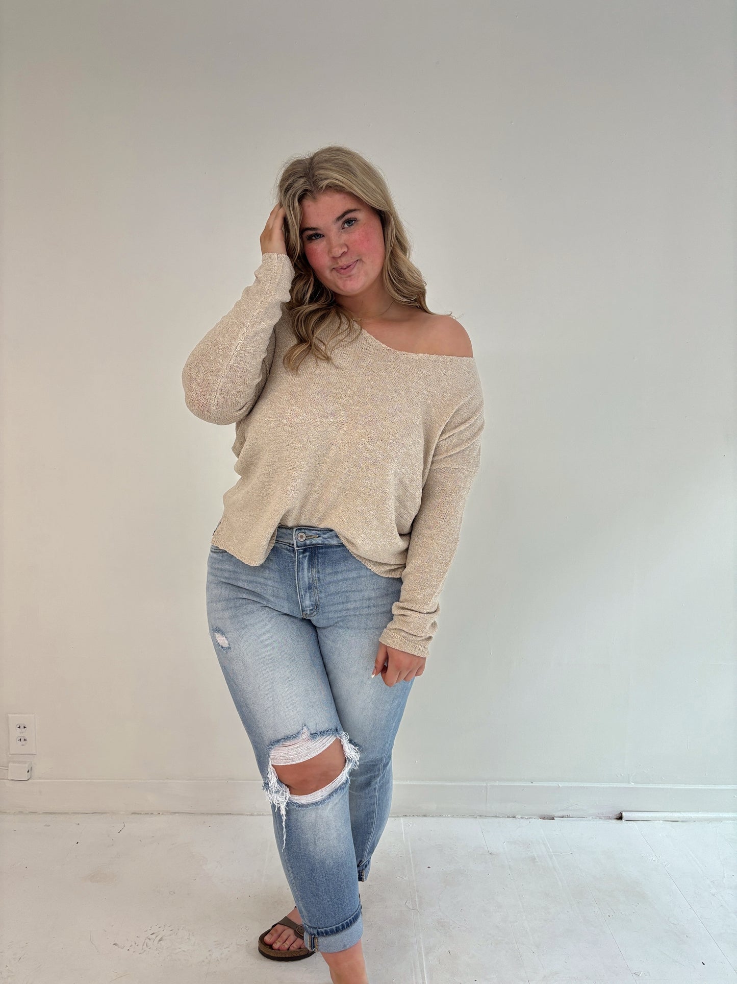 Heathered V-Neck Sweater