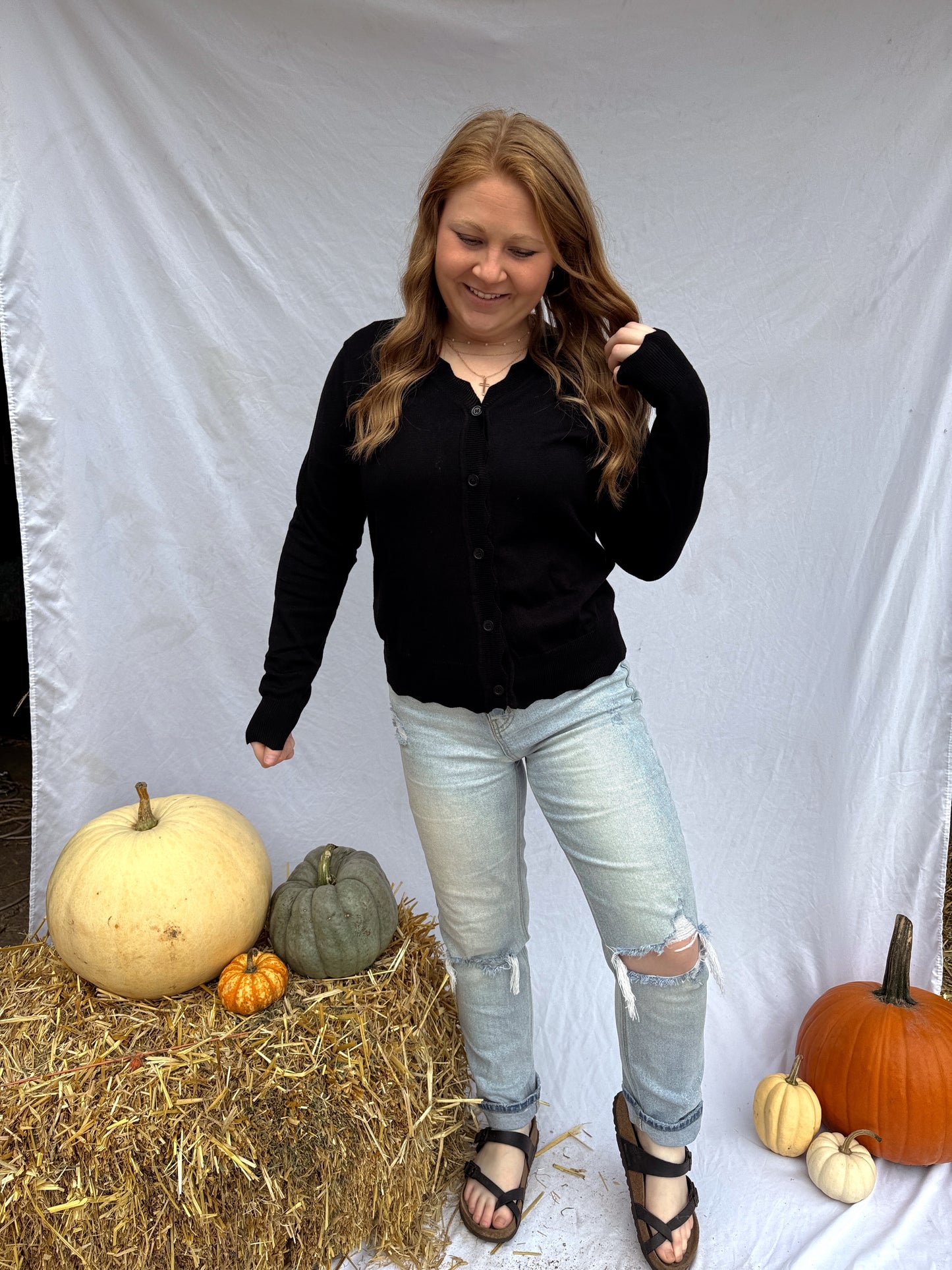 Black Scallop Cardigan