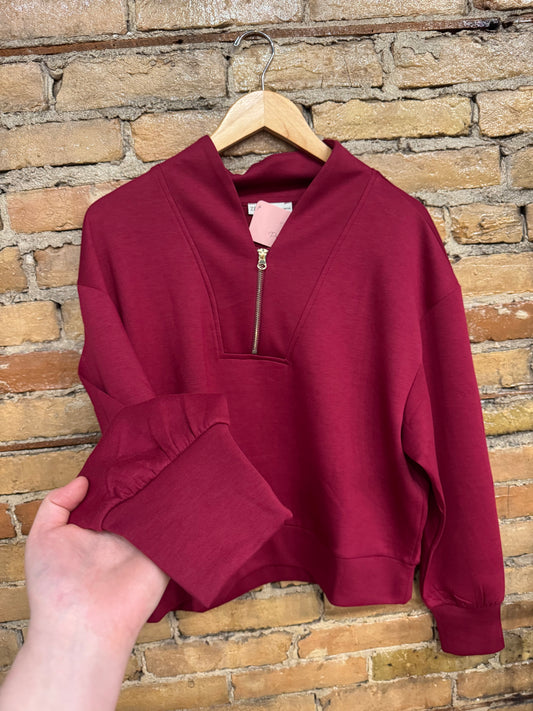 Cozy Zip Up - CABERNET