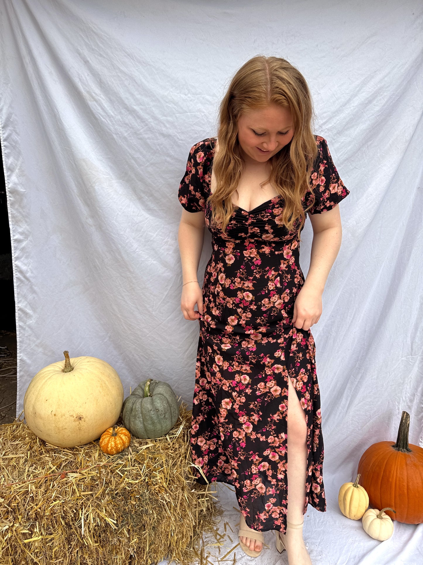 Floral Sweetheart Midi Dress