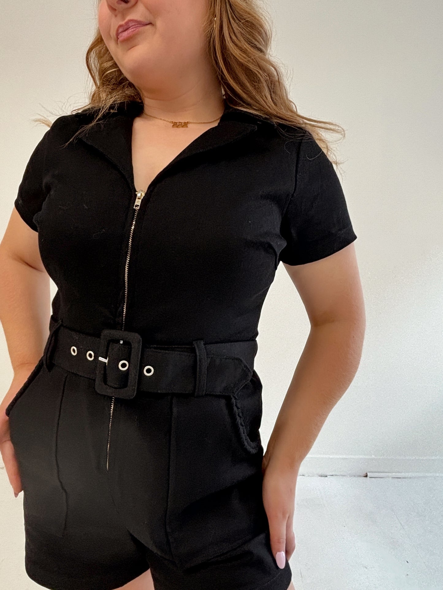 Concert Nights Belt Detail Romper