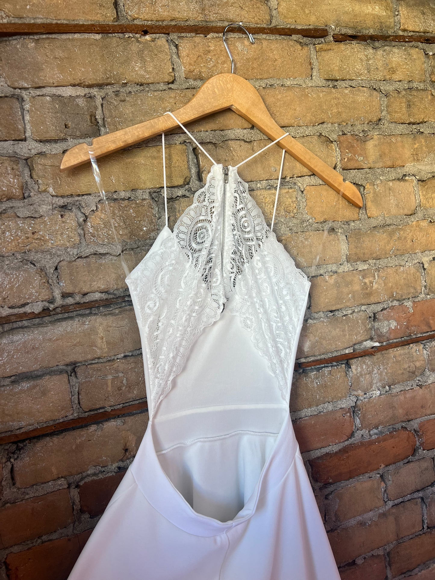 White Flowy V-Neck Dress