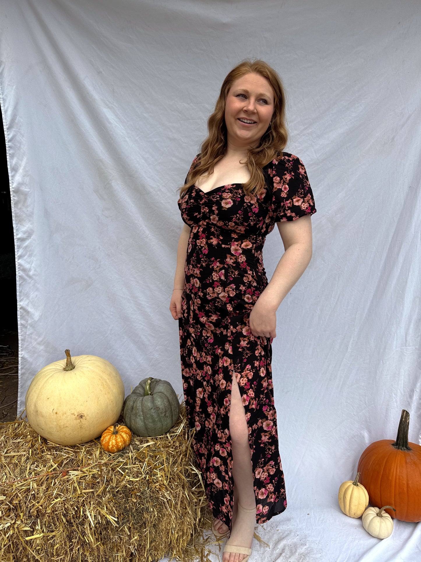 Floral Sweetheart Midi Dress