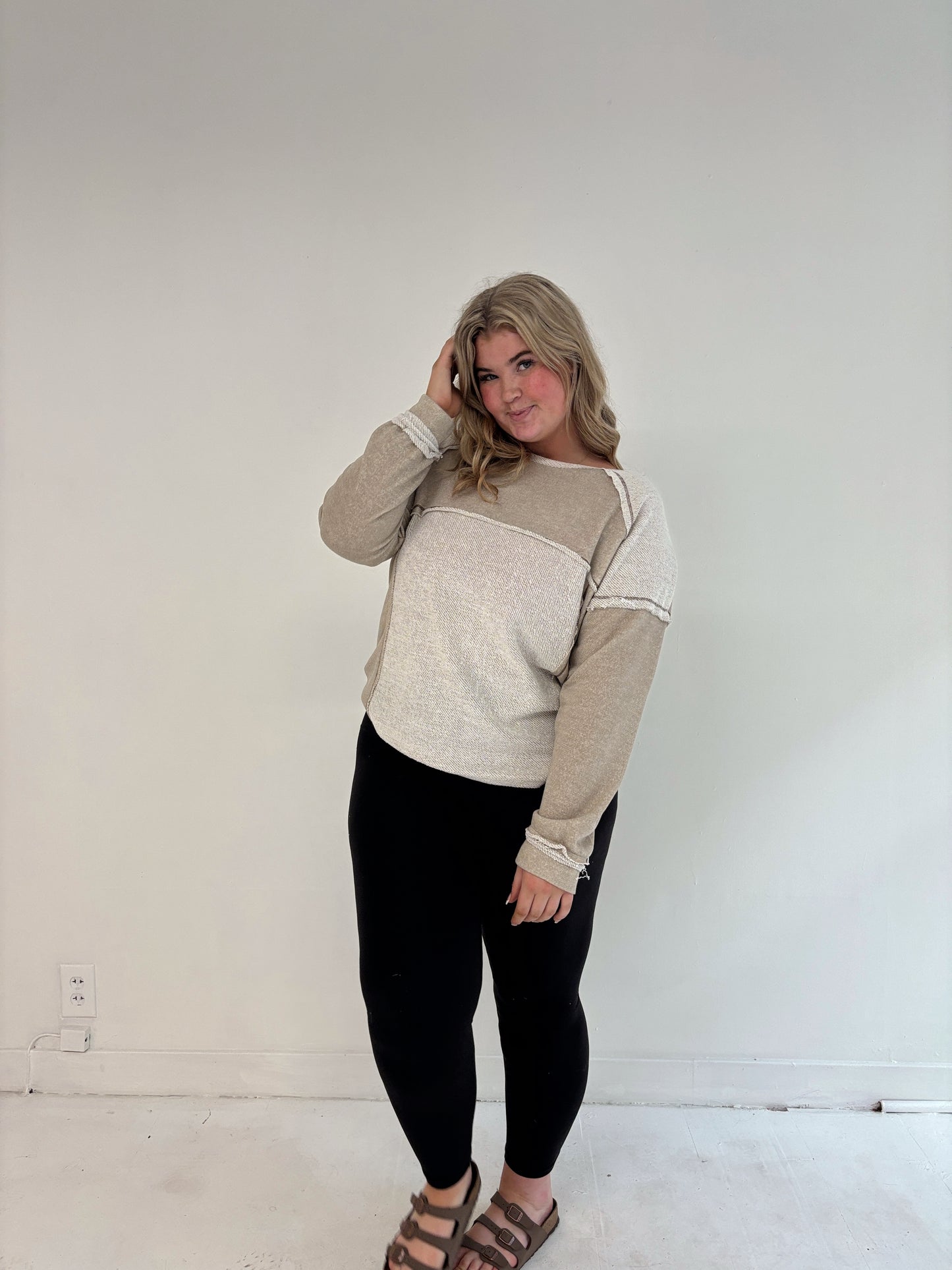 Taupe French Terry Top