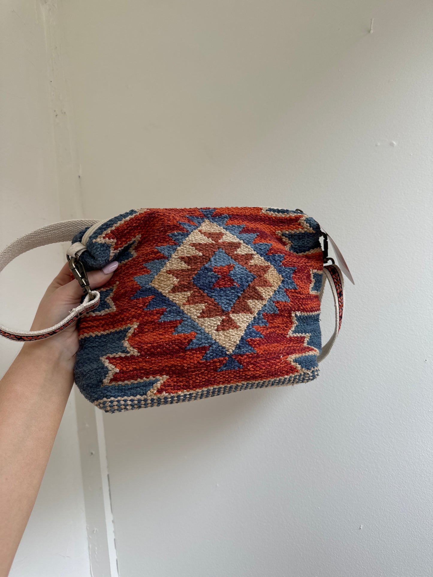 Blue Rust Aztec Crossbody Purse