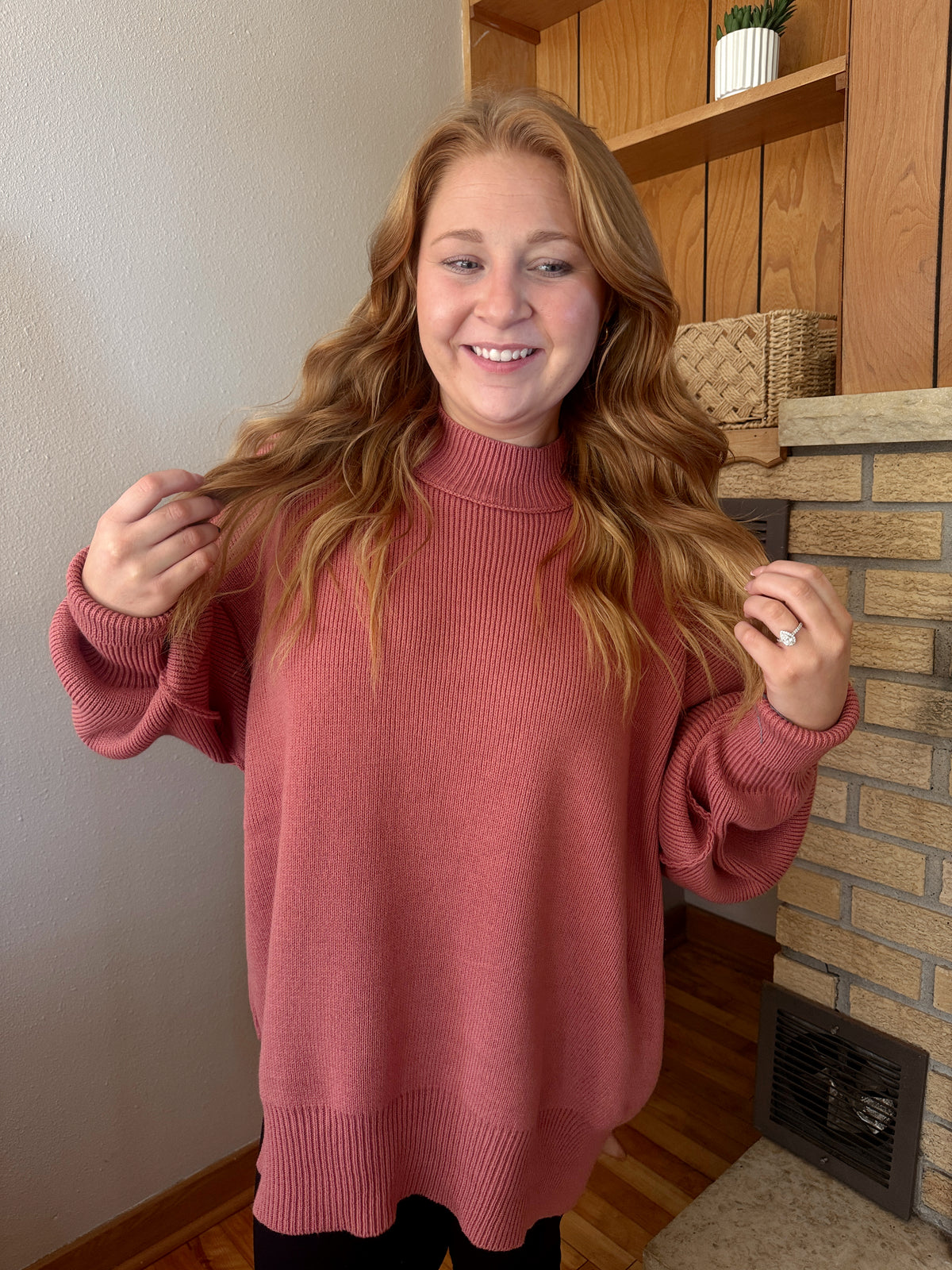 Payton Oversized Sweater - Winter Rose