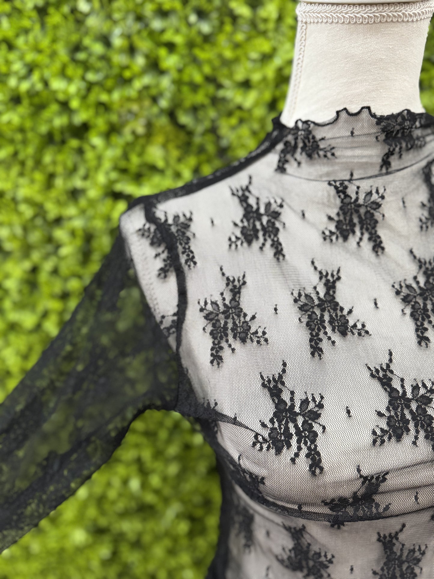 Black Lace Mesh Top