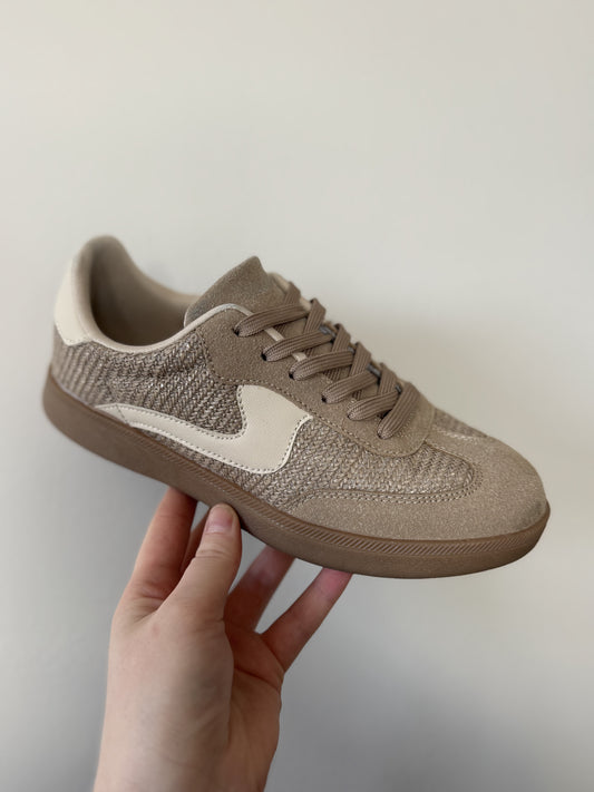 Taupe Raffia Sneakers