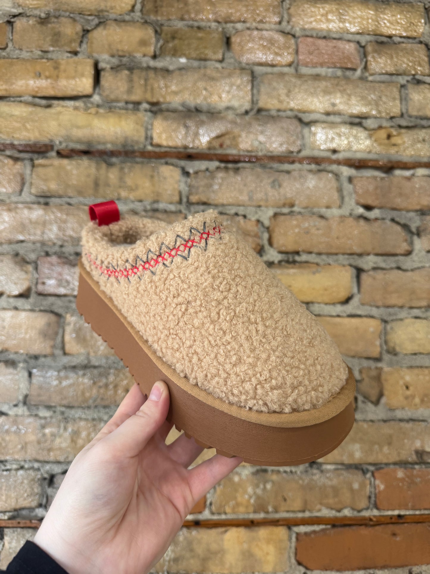 Sherpa Platform Slippers - Toffee