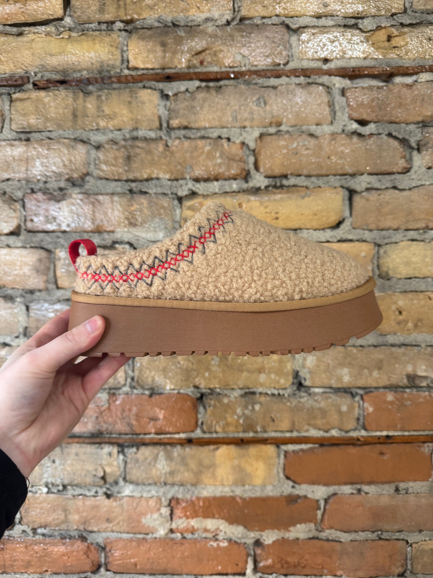 Sherpa Platform Slippers - Toffee