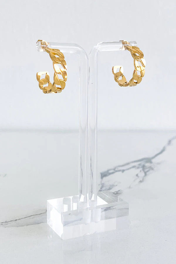 Gold Chain Hoops