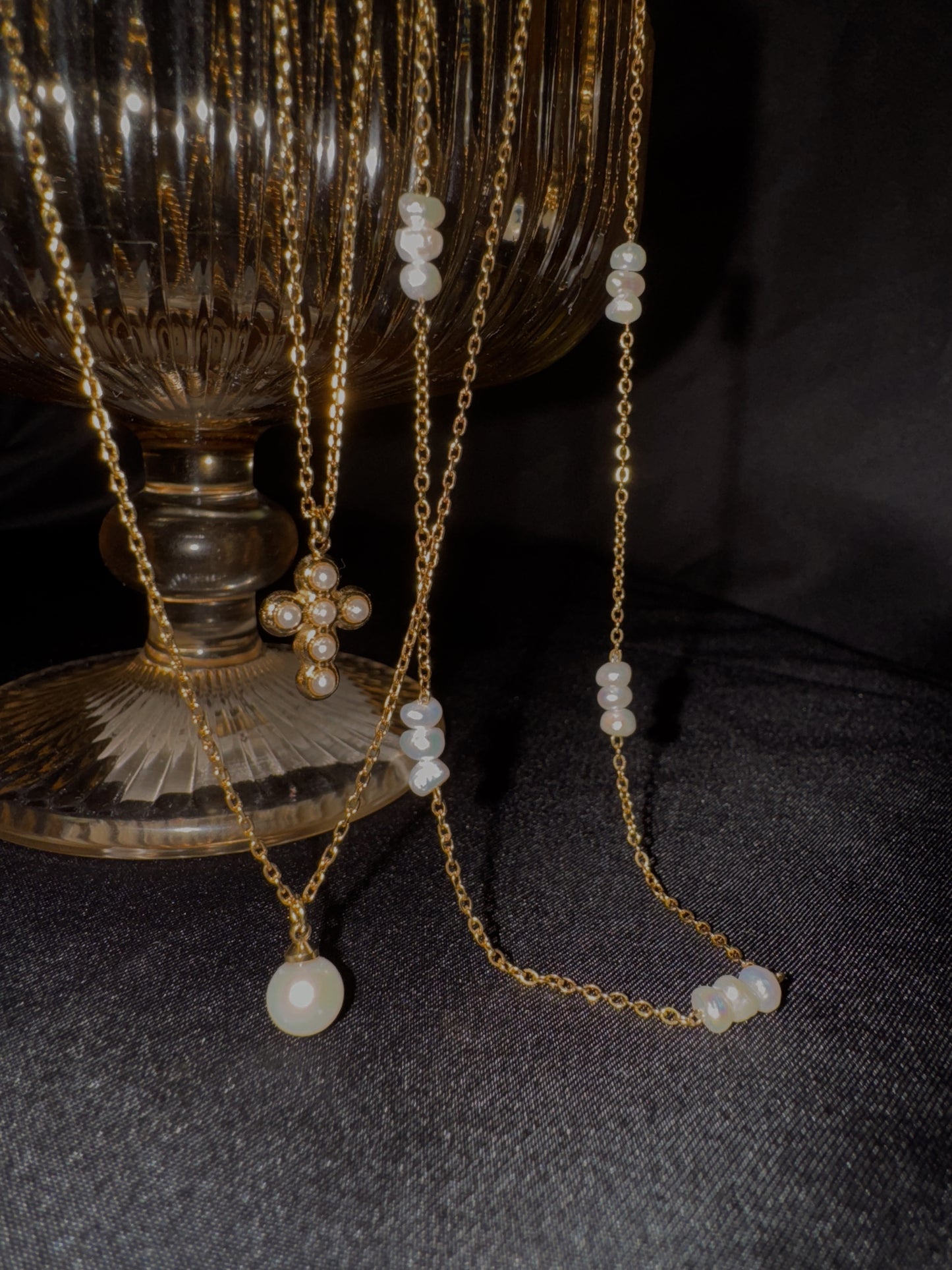 Gold Pearl Necklace