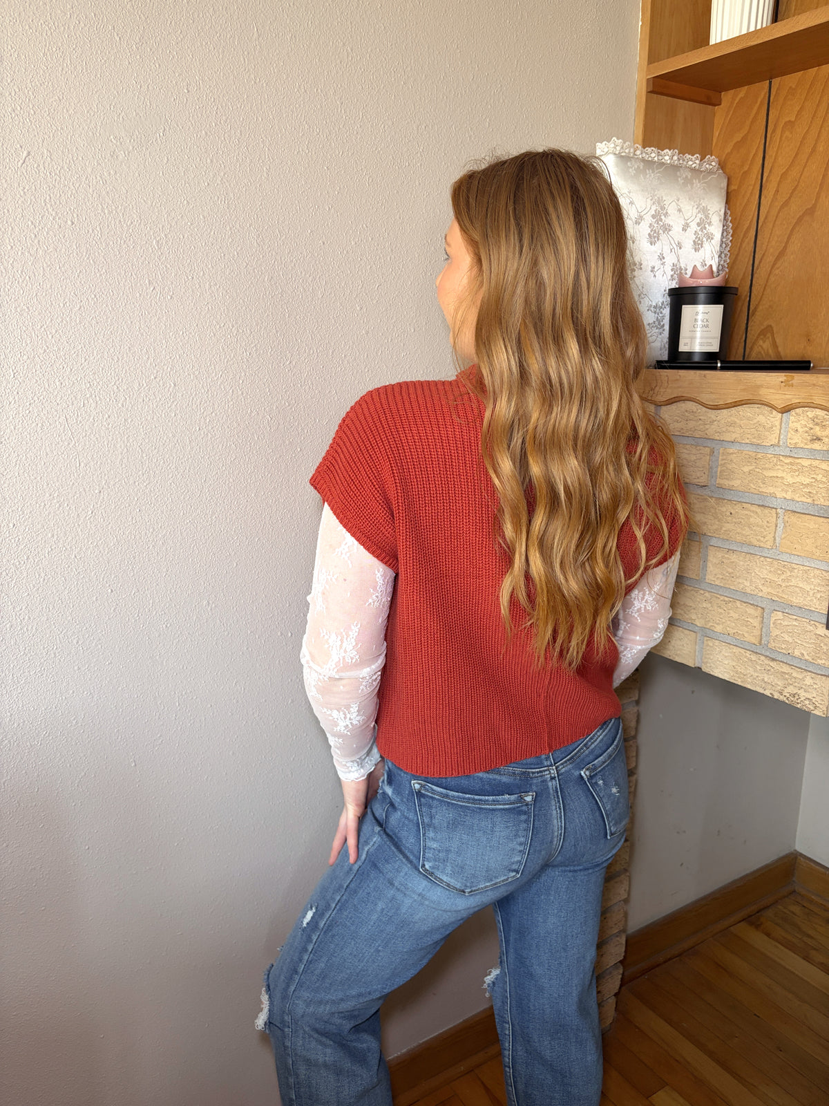 Brooklyn Cropped Sweater - Rust