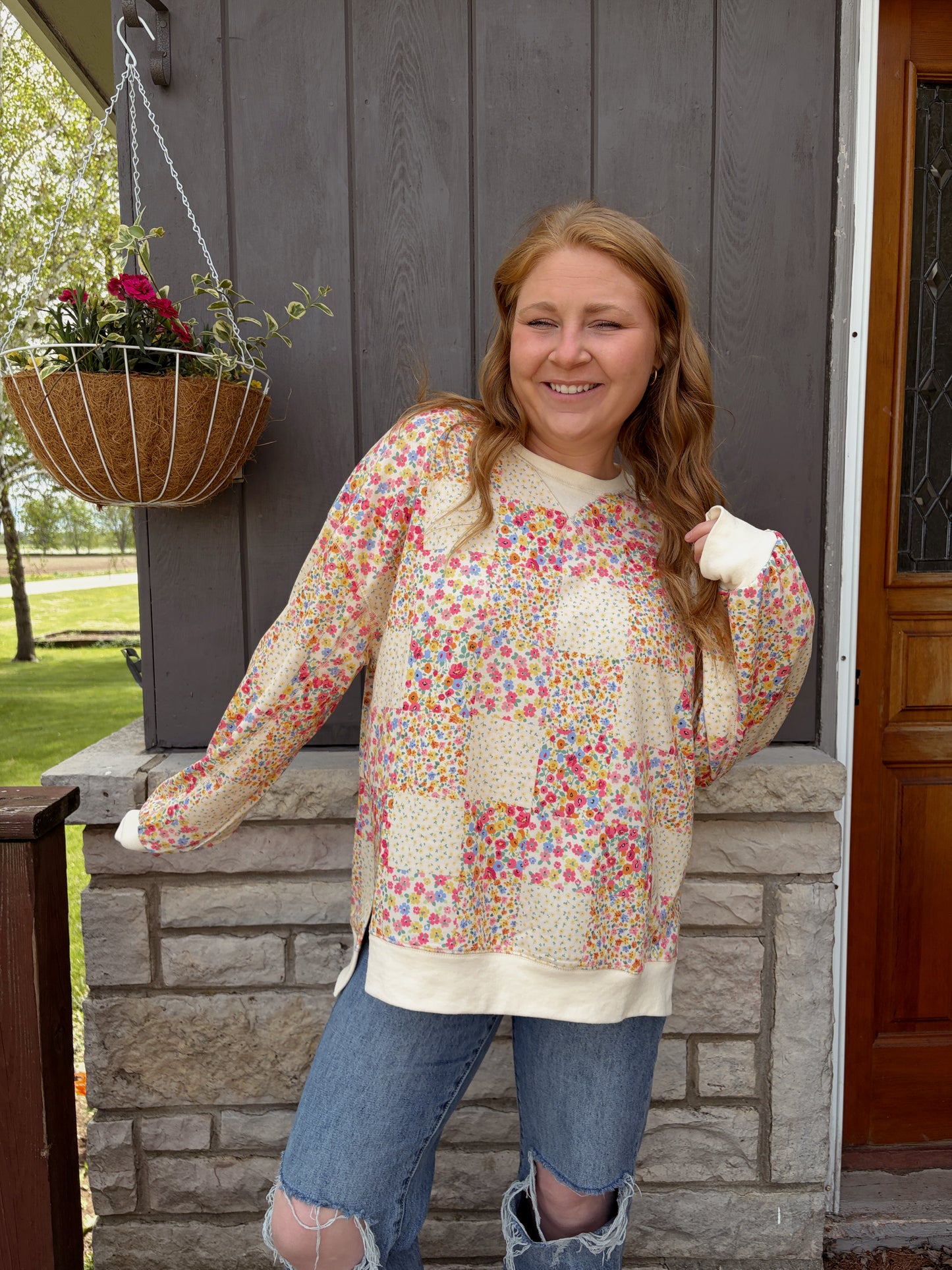 Bloom Patchwork Crewneck