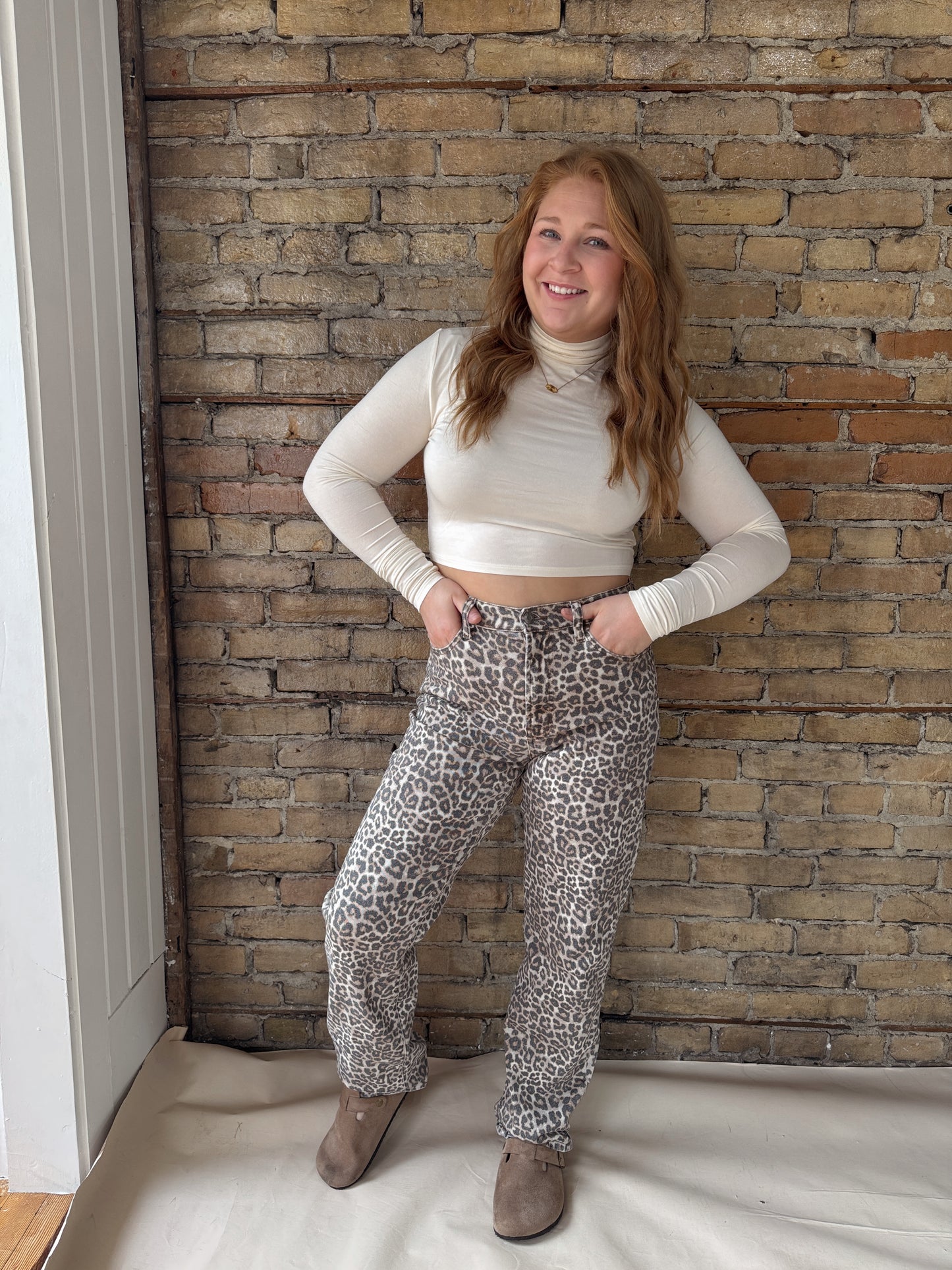 Leopard High Rise Jeans