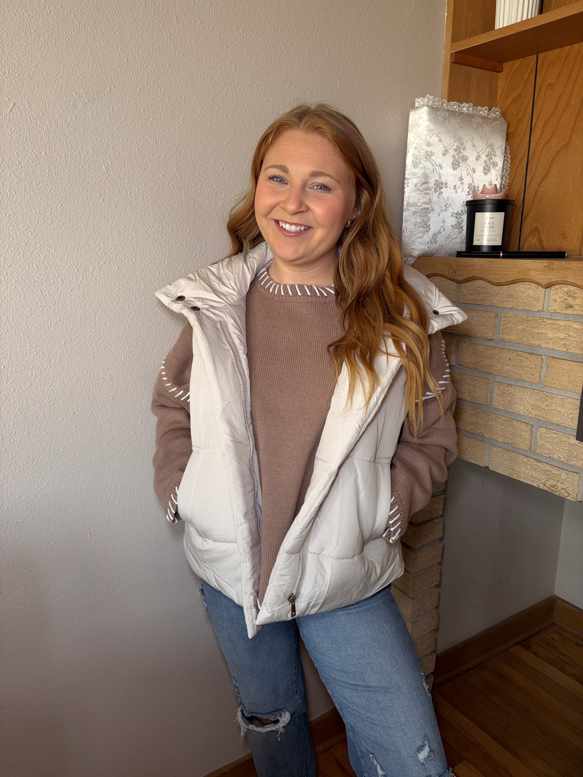 Puffer Vest - Sand Beige