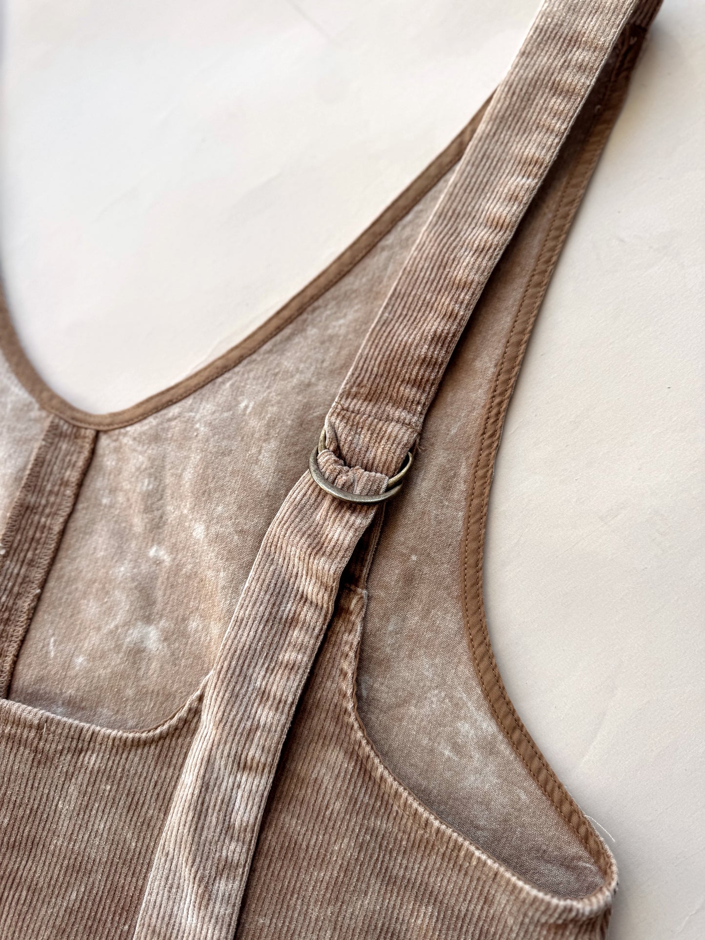 Corduroy Front Pocket Dress - Taupe