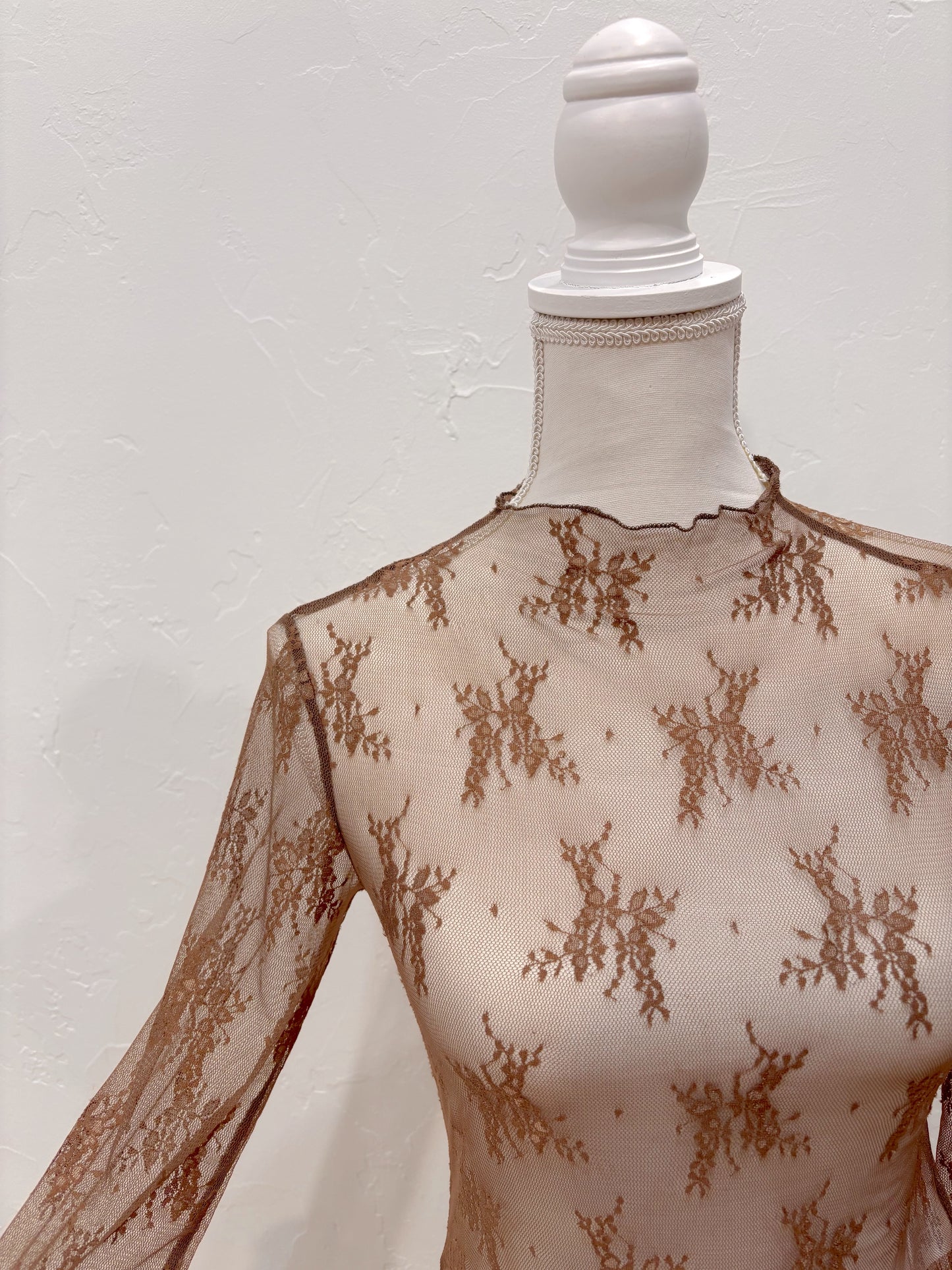 Mocha Lace Mesh Top