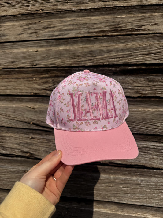 MAMA Floral Trucker Hat
