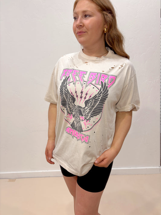 Free Bird Distressed Graphic Tee