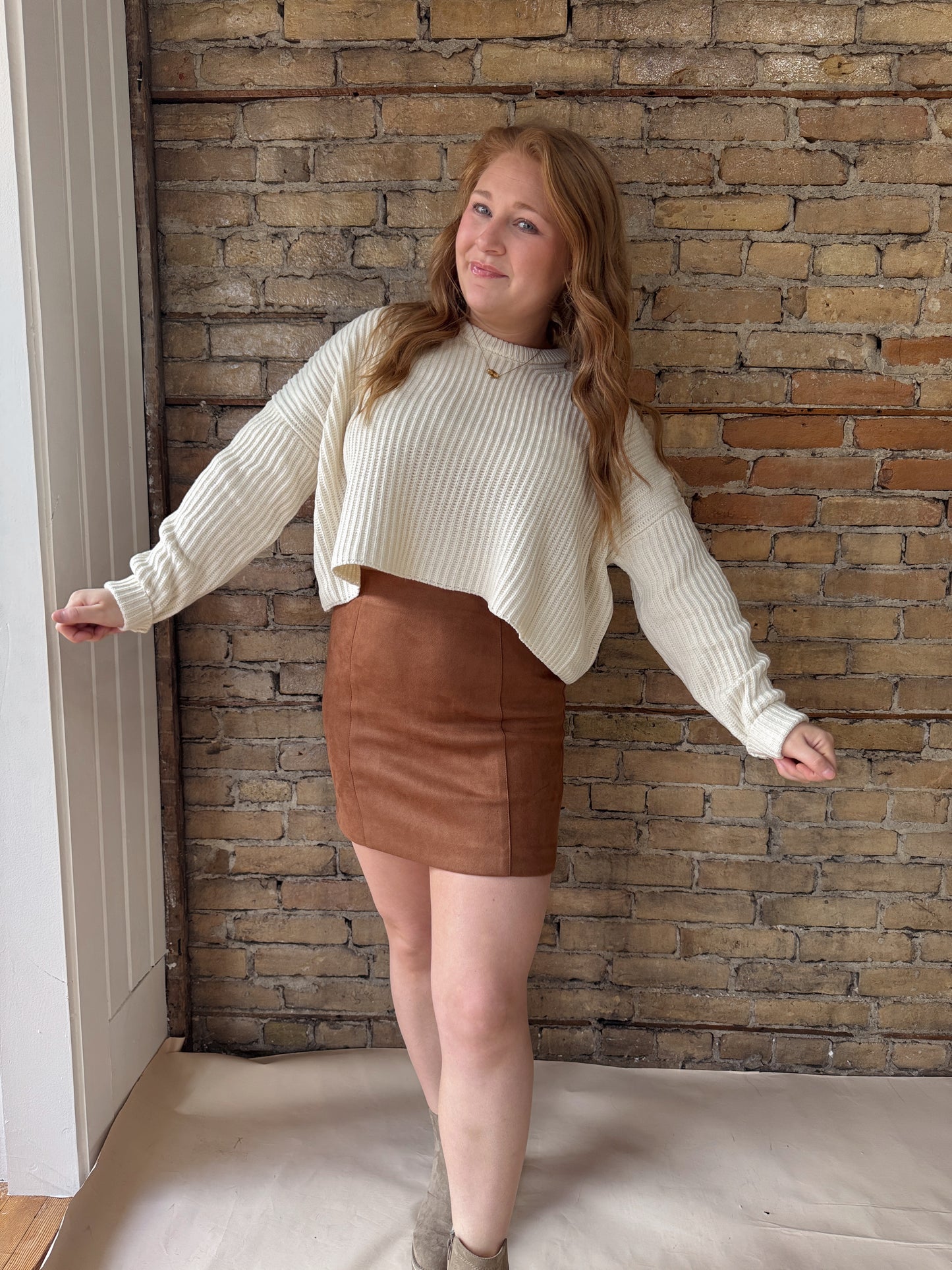Suede Skirt - Brown Rust