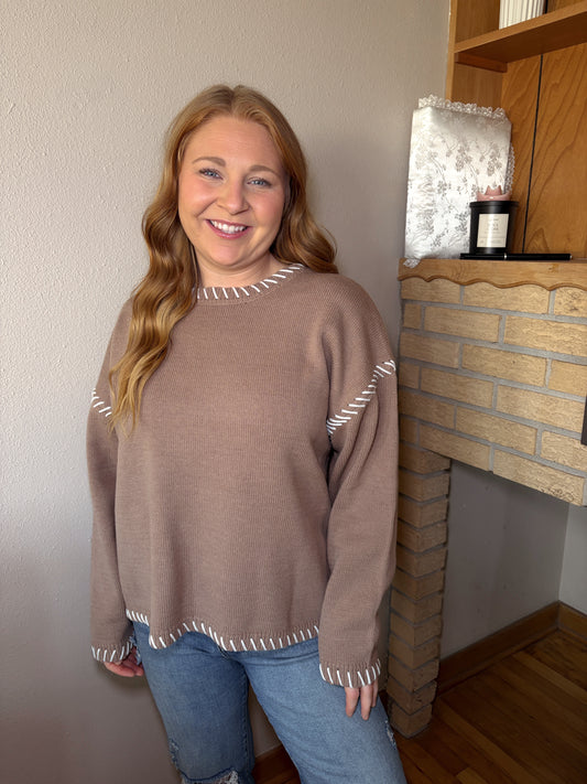 Ashley Stitch Detail Sweater - Coco