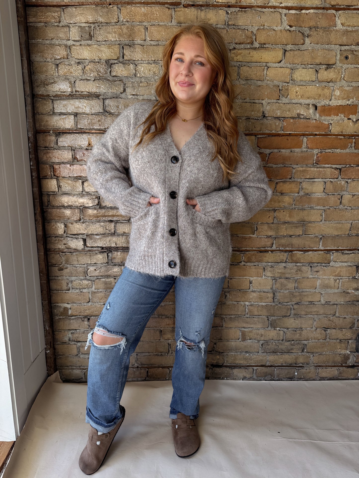 Heather Button Down Cardigan