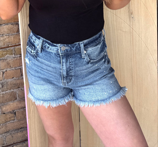 High Rise Denim Shorts