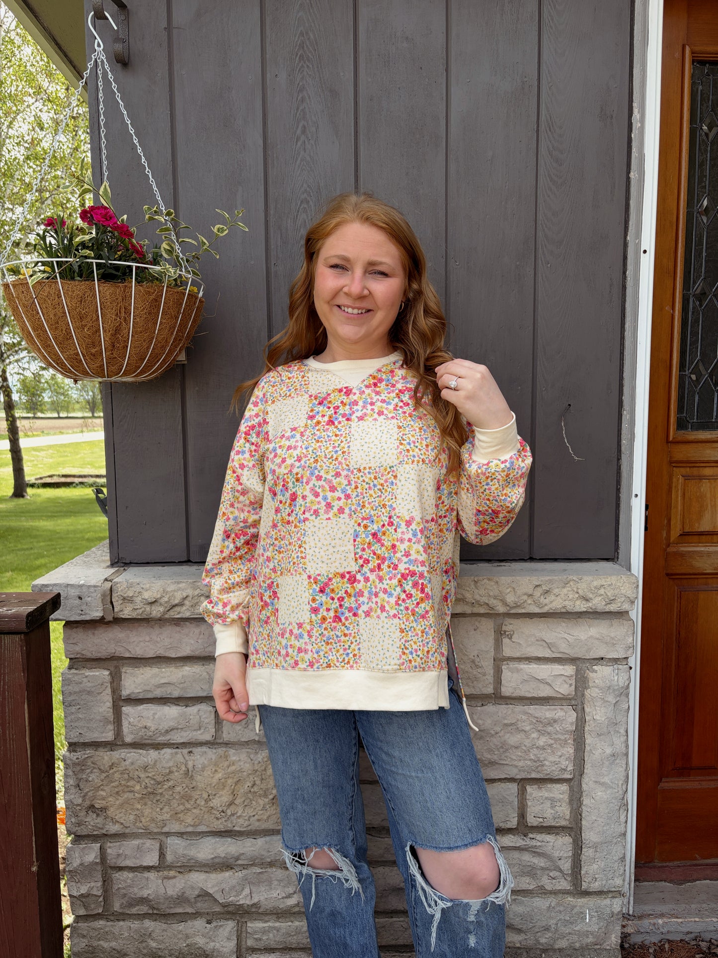 Bloom Patchwork Crewneck