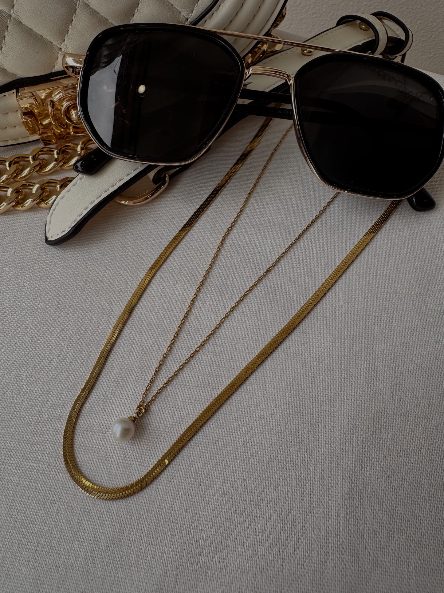 Gold Pearl Necklace