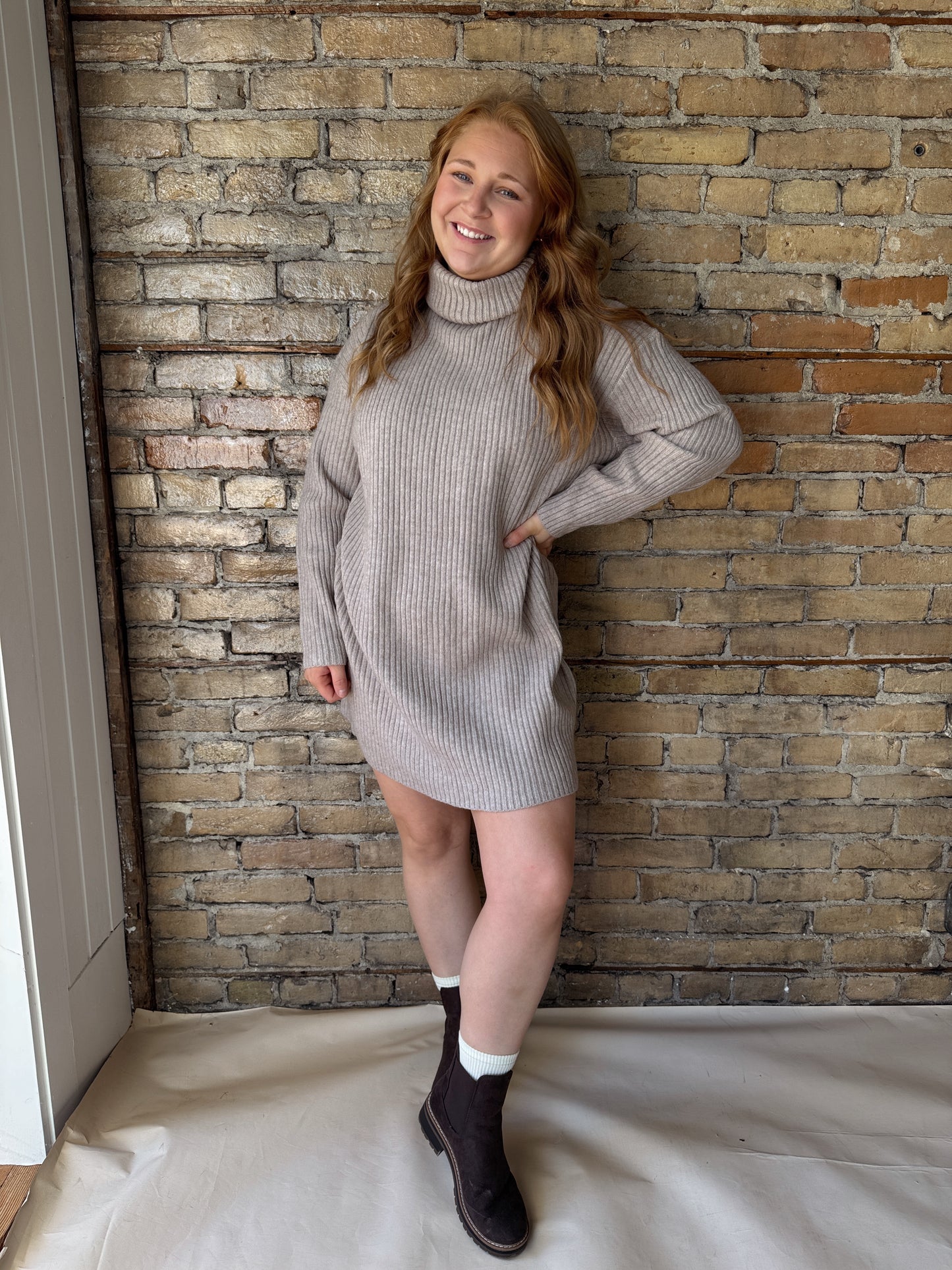 Turtle Neck Sweater Dress