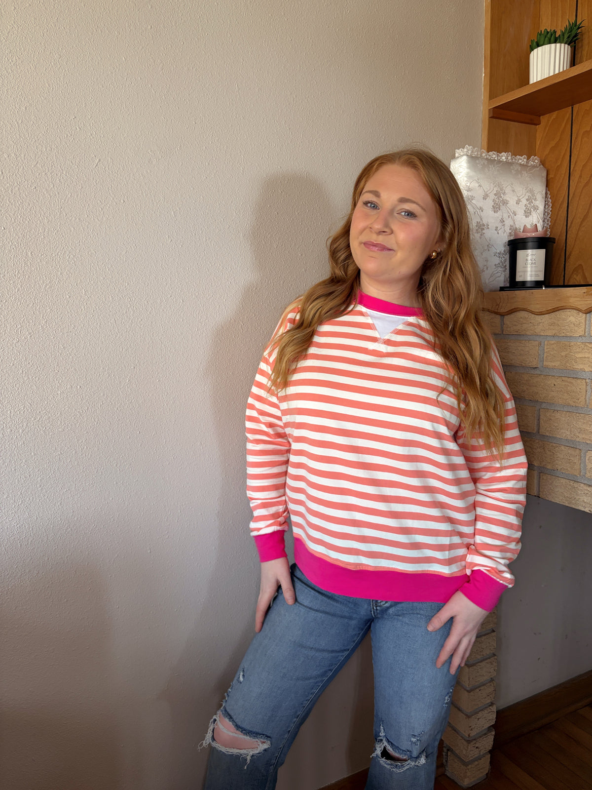 Stripe Long Sleeve Pullover