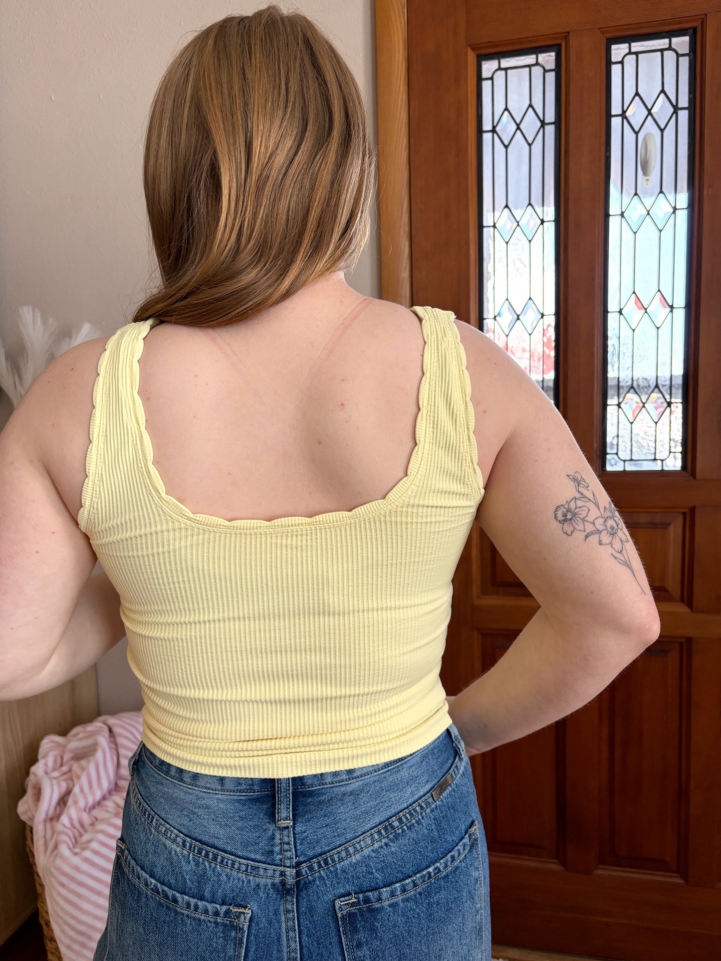 Scallop Reversible Tank - Pale Banana