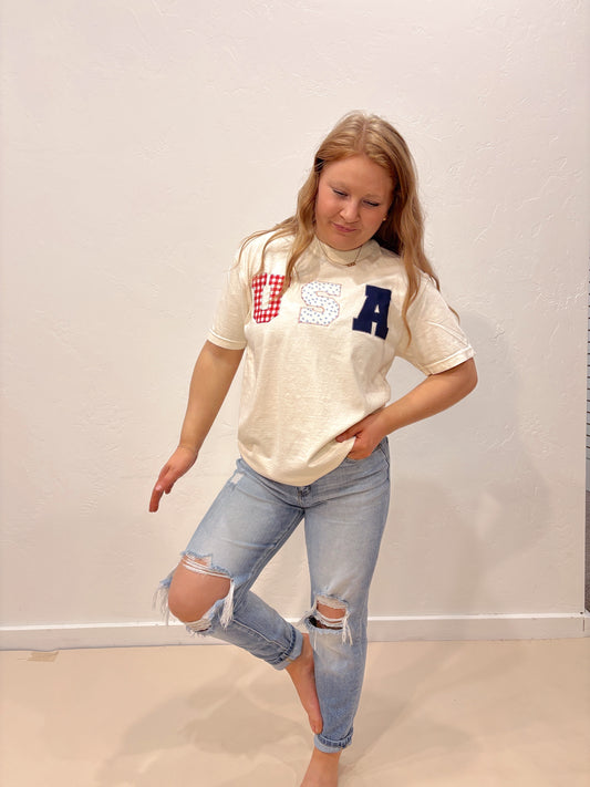 Handmade USA Patchwork Tee