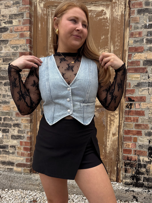Denim Vest Top