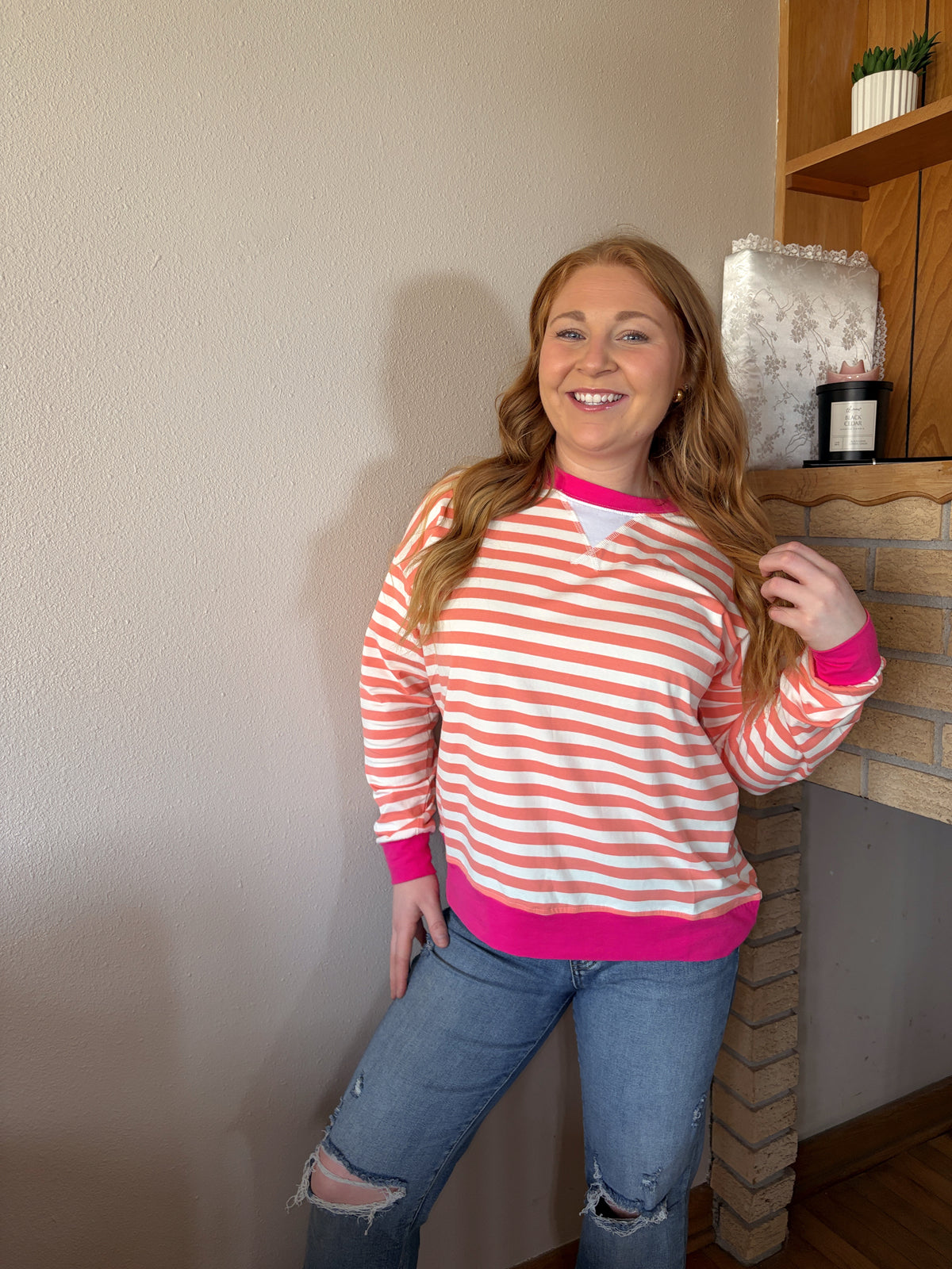 Stripe Long Sleeve Pullover