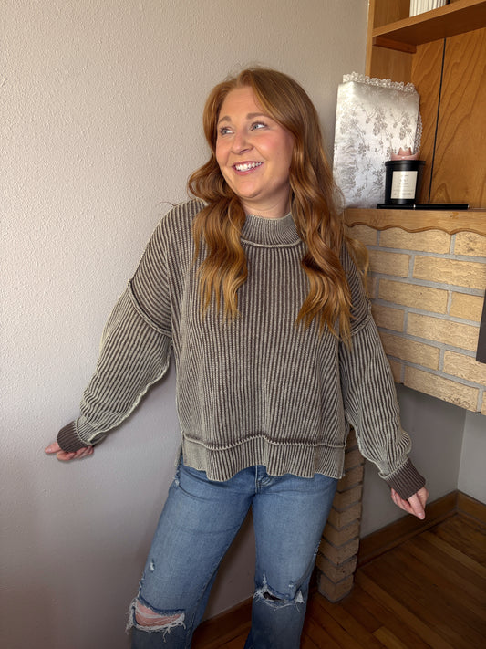 Washed Mocha Sweater